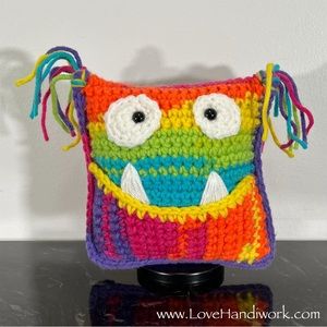 NEW Handmade Crochet Mini Monster Tooth Fairy Pillow: